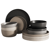 040 Mason Modern Melamine 12-Piece Dinnerware dishes set 01
