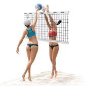 Girls playing beach volleyball 2
