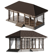Gazebo with curtains