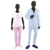 Mannequins in pajamas