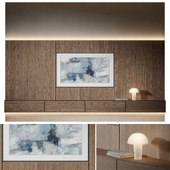 TV area with plaster, Samsung The Frame TV, Colette table/bedside lamp