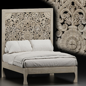 Bed_Handcarved mandala bed