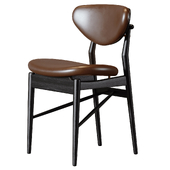Vintage Black Painted Oakwood Chair