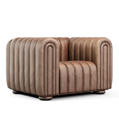 Josef Hoffmann Armchair Model Club 1910 in Brown Leather for Wittmann