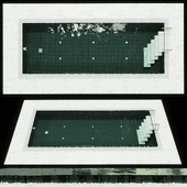 Swimming pool with solid water effect