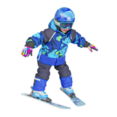 Child learning to ski