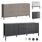 Set set of TV Stand, Bedside Table, Travis-1 Stand and Travis-2 Chest of Drawers