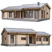 One-story house made of laminated veneer lumber