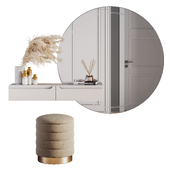 Hallway with a round mirror