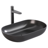 Countertop washbasin O-540 in mineral cast