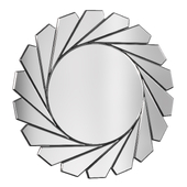 All Glass Stylized Aperture Round Wall Mirror 80 x 80 CM