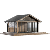 Gazebo with panoramic glazing