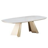 OM Glass Style Dining Table 855 Oval 2400x1200