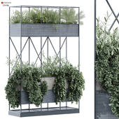 vertical plant in box and partition set 357