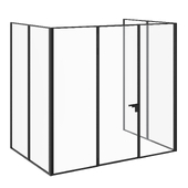 Stationary U-shaped partition with swing door PROFILDOORS