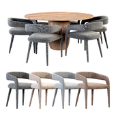 Lisette Charcoal Armchair and Lotto Acacia table