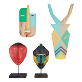Set of wooden masks