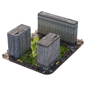 Low poly model of a residential complex
