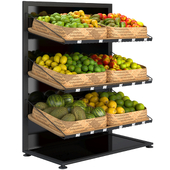 Shelves with fruits