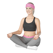 Woman practicing yoga in lotus position