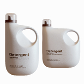 Minimalist Family of Bottles for Laundry Detergent