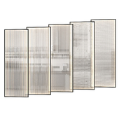 Partitions made of ribbed glass with lighting.