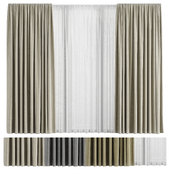 Curtains with stripes and tulle Curtains Set 04