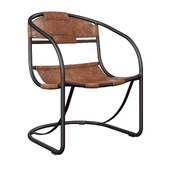 Retro Round Back Leather Lounger Dimond Home Chair