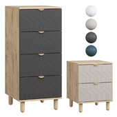 Chest of drawers and nightstand Tejons