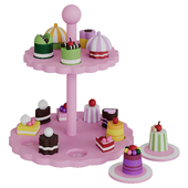 Wooden toy cake set for kids