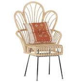 Avocet Rattan Fan Back Accent Chair