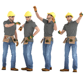 Engineer man with tools 04 poses