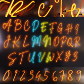 neon alphabet