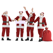 Santa Claus in 4 poses