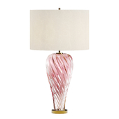 Rose Pink Art Glass Table Lamp