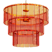 Houseof amber glass three light chandelier