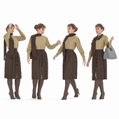 casual woman with wool outfit 4 pose
