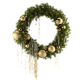 New Year's wreath with golden rain