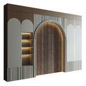 Upholstered shelf headboard