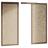 Sliding shutters with rattan insert