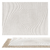 A modern minimalist carpet with a voluminous pattern of lines