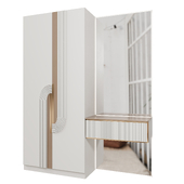 Hallway. Wardrobe and console, illuminated mirror