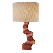 Modern Table Lamp in Carved Cherry