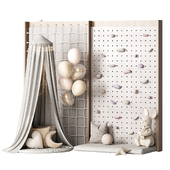 Kids zone with climbing wall and canopy