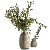 Olive Branch Ceramic Vase