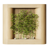 Japandi wall with bamboo trees