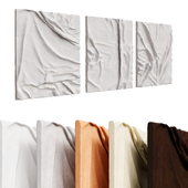 Plaster panel-picture made of fabric with drapery