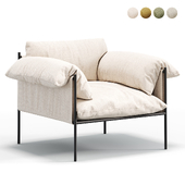 Metal Linen Lounge Chair