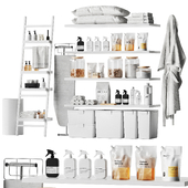 Bathroom decor set for filling home laundry
