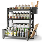 Spice rack for kitchen or restaurant